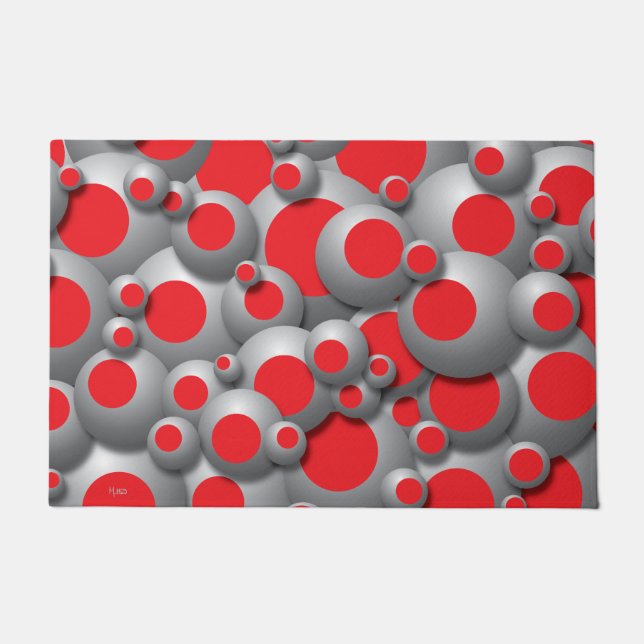 Tapete Bustling Bubbles Red Doormat (Frente)