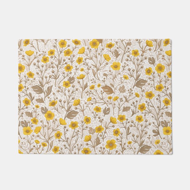 Tapete Buttercups, amarelo e marrom (Frente)
