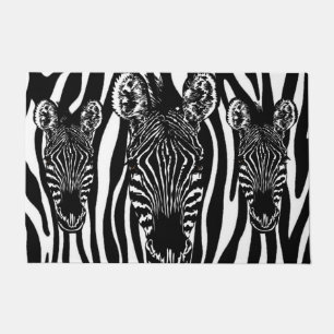 Tapete Cabeça Única de Zebra em Estampa de Zebra