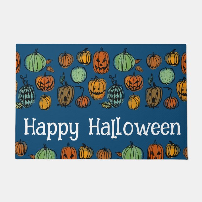 Tapete Cabeças de abóbora do Dia das Bruxas (Frente)