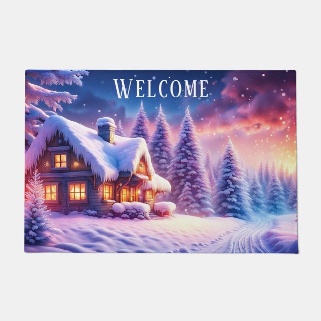 Tapete Cabine Cozy No Wonderland Winter Wonderland Bem-Vi (Frente)