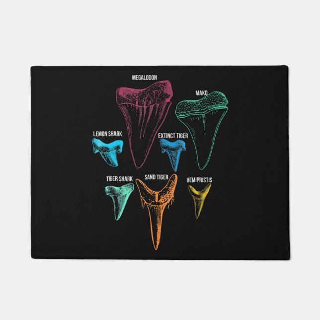 Tapete Caça aos dentes de tubarão - Presentes de tubarão  (Frente)