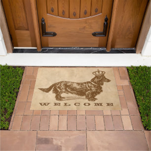 Tapete Cachorro De Cabelo Longo Com Vintagem De Coroa