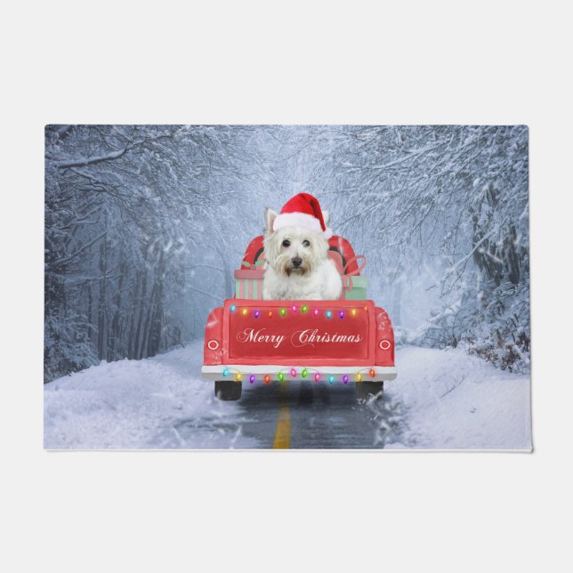 Tapete Cachorro de Terreira Branca, West Highland, em nev (Frente)