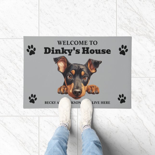 Tapete Cachorro Doberman Pinscher Fofo (Interior)