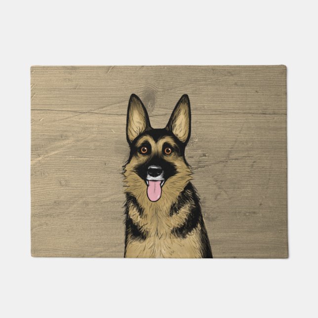 Tapete Cachorro German shepherd preto-e-castanho (Frente)