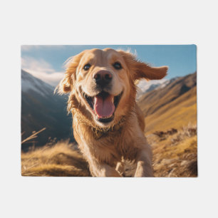 Tapete Cachorro Golden Retriever Feliz Correndo