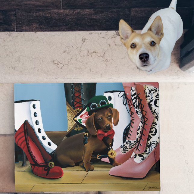 Tapete Cachorro Salsicha Steampunk Botas Vitorianas (Criador carregado)