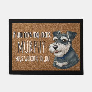 Tapete Cachorro Sobrevo Personalizado Nome do Schnauzer D