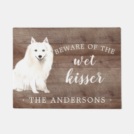 Tapete Cachorro Spitz Japonês Mat Personalizado de Porta
