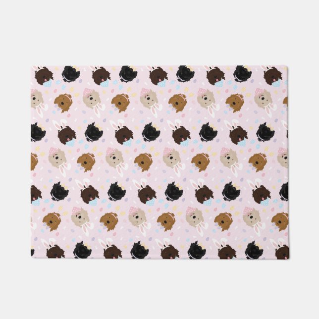 Tapete Cachorros de Goldendoodle Coelhinhos da Páscoa (Frente)