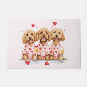 Tapete Cachorros de Goldendoodle dia de os namorados