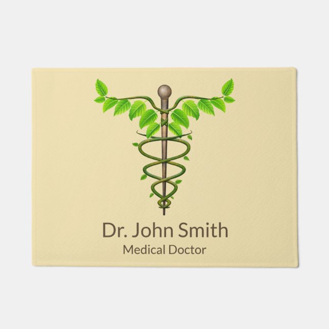 Tapete Caduco Médico alternativo deixa bege verde (Frente)