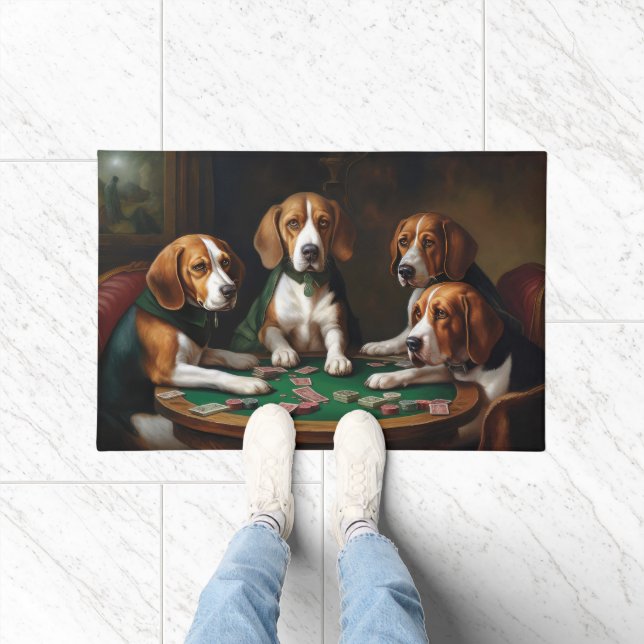 Tapete Cães Beagle Jogando Poker Art (Interior)
