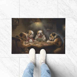 Tapete Cães Bulldog Jogando Pôquer Arte