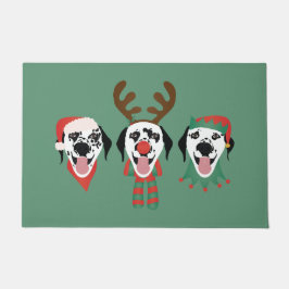 Tapete Cães Dalmacianos Feliz de Natal