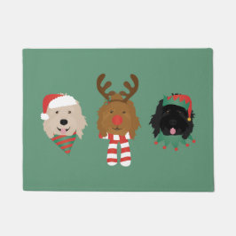 Tapete Cães de Goldendoodle de Natal