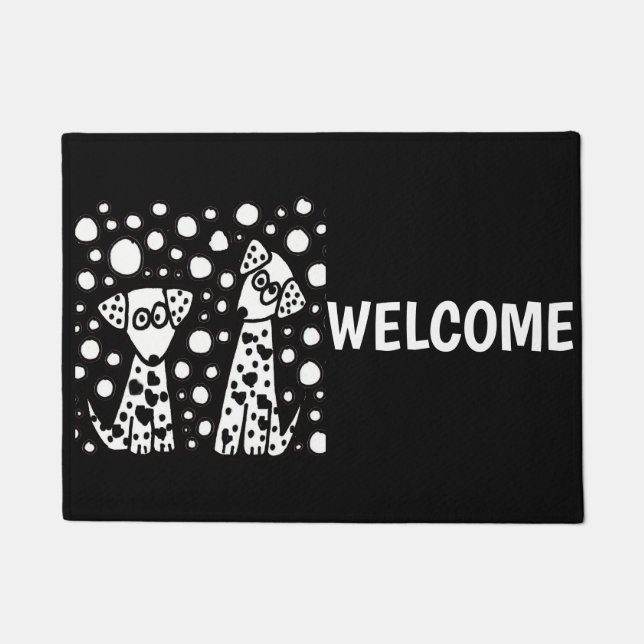 Tapete Cães e abstrato Dalmatian engraçados dos pontos (Frente)