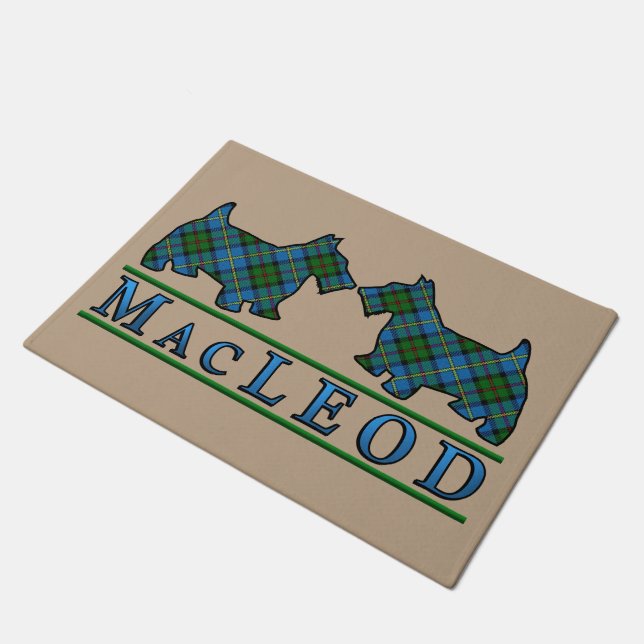 Tapete Cães escoceses do Scottie do Tartan de MacLeod do (Inclinado)