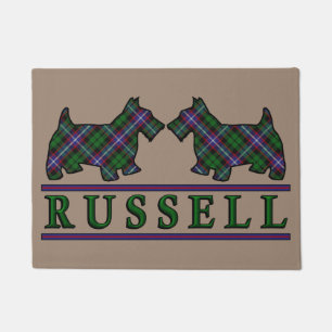 Tapete Cães escoceses do Scottie do Tartan de Russell do