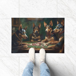 Tapete Cães Kelpie Australianos Jogando Poker Art