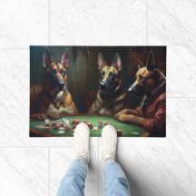 Cães Malinoi Belgas Jogando Poker Art