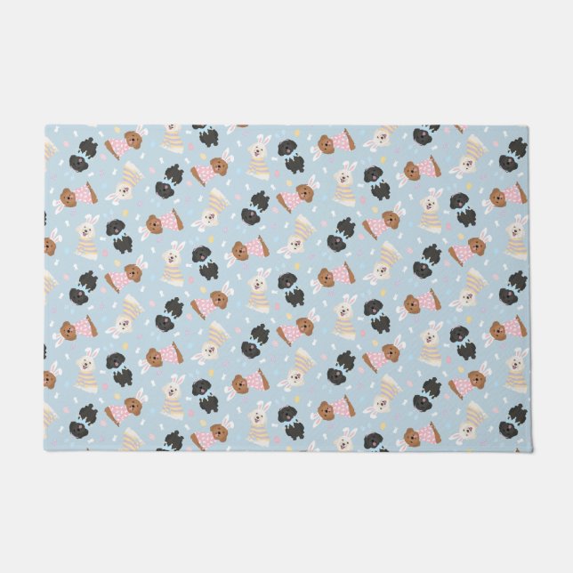 Tapete Cães Maltipoo felzs pascoa (Frente)