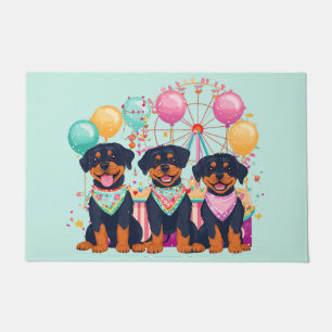 Tapete Cães Rottweiler Num Carnaval