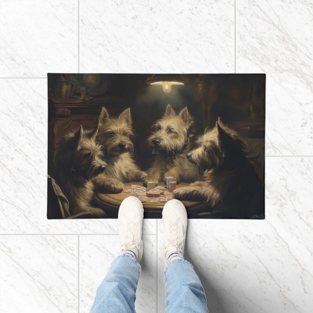 Tapete Cairn Terrier Dogs Jogando Poker Art (Interior)