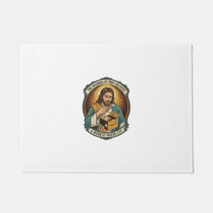 Tapete Caixa de papelão de Jesus corta dedo dor humor_1