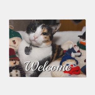 Tapete Calico E Snowmen Bem-Vindo Doormat