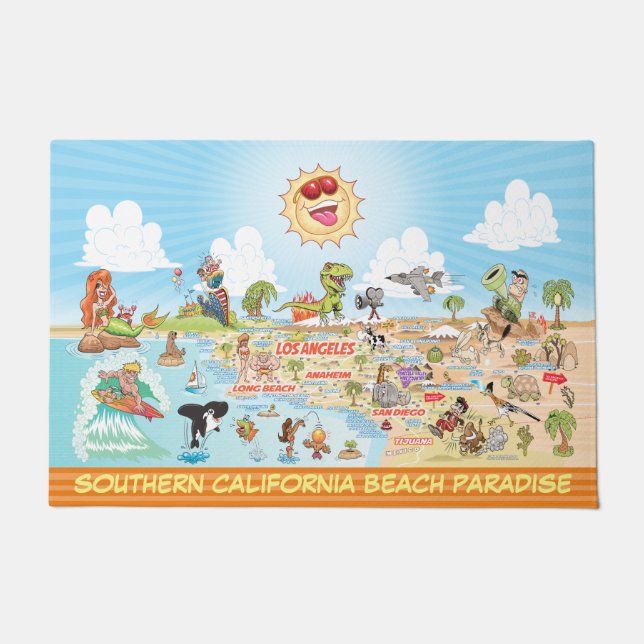 Tapete California Beach Paradise Doormat (Frente)