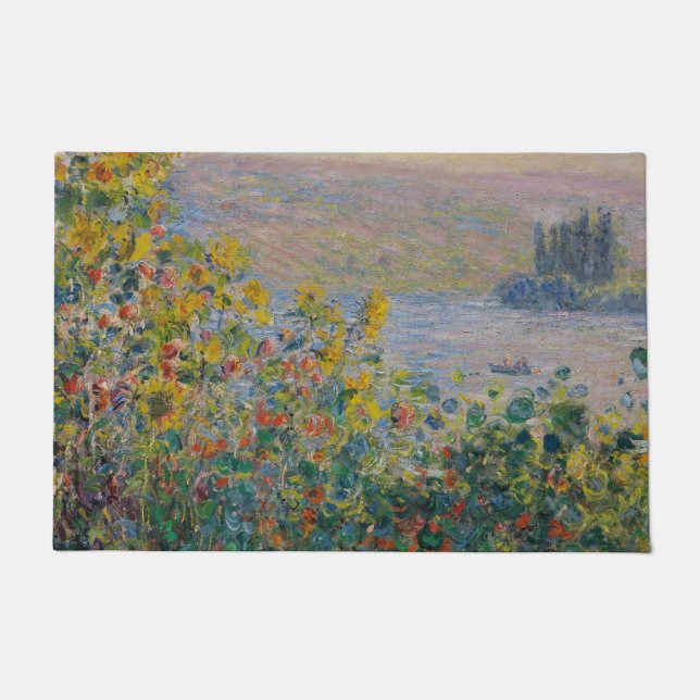 Tapete Camas de Flores em Vétheuil, Paisagem Impressionis (Frente)
