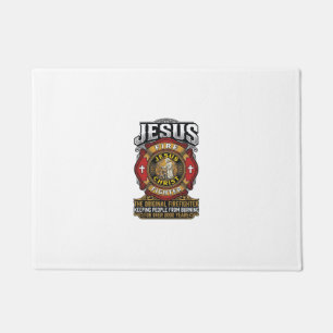 Tapete Camisa de Fé Cristã Vintage Bombeiro Jesus