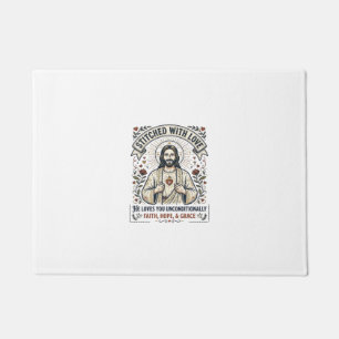 Tapete Camisa de Jesus Costurando Bordado Gráfico Cristão