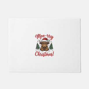 Tapete Camisa de Natal Moo-rry Vaca das Terras Altas Vint