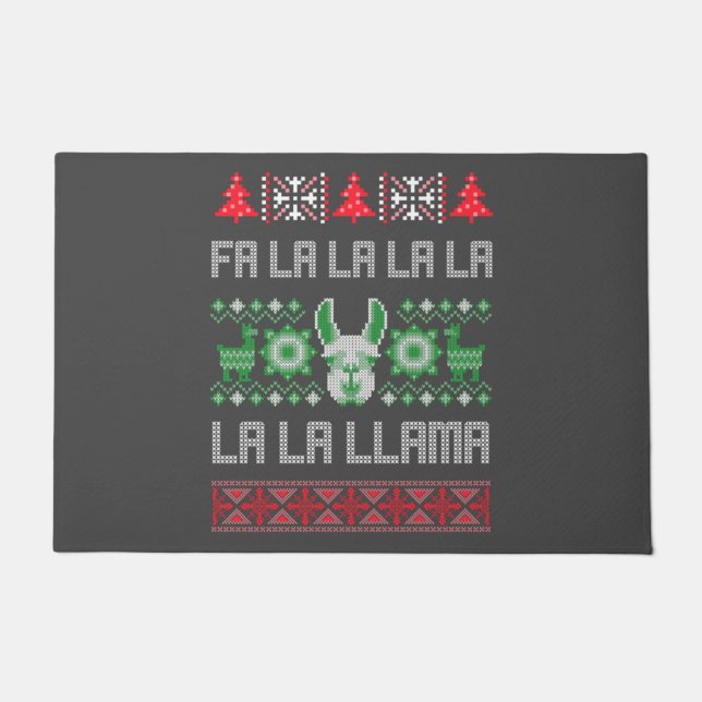 Tapete Camisa Fa La Llama - Suéter de Natal Feio Llam (Frente)