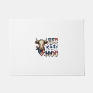 Tapete Camisa Patriótica Vaca Vermelha Branca Moo 4 de Ju