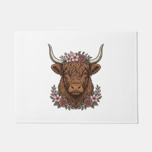 Tapete Camisa Vetorial de Vaca das Terras Altas Florais V