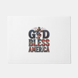 Tapete Camisa Vintage Cruz Patriótica Deus Abençoa a Amér