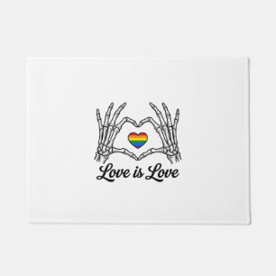 Tapete Camiseta Amor É Amor Coração Arco-Íris Mãos de Esq
