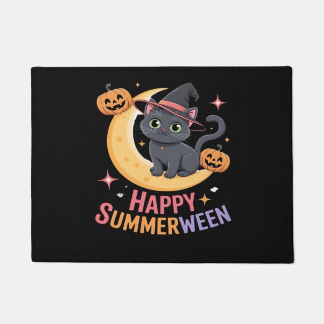 Tapete Camiseta Essencial de Halloween Cuta Gato (Frente)