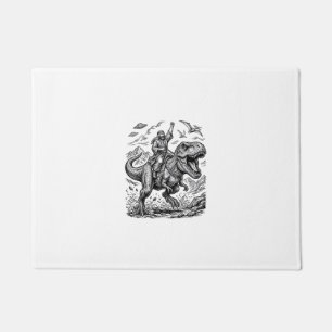 Tapete Camiseta Gráfica com Cavaleiro de Dinossauro em Gr