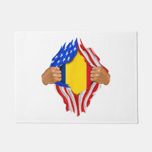 Tapete Camiseta Sangue Romeno Dentro de Mim Bandeira da R