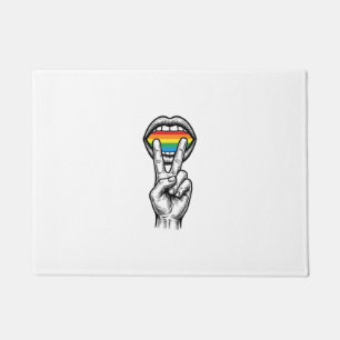 Tapete Camiseta Vetor Orgulho Mão Paz Arco-Íris Vintage_1