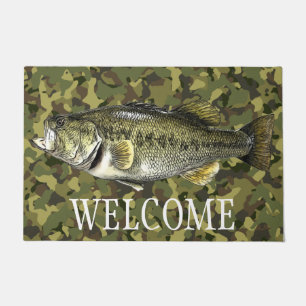 Tapete Camo de Boas-vindas à Pesca de Bass Largemouth