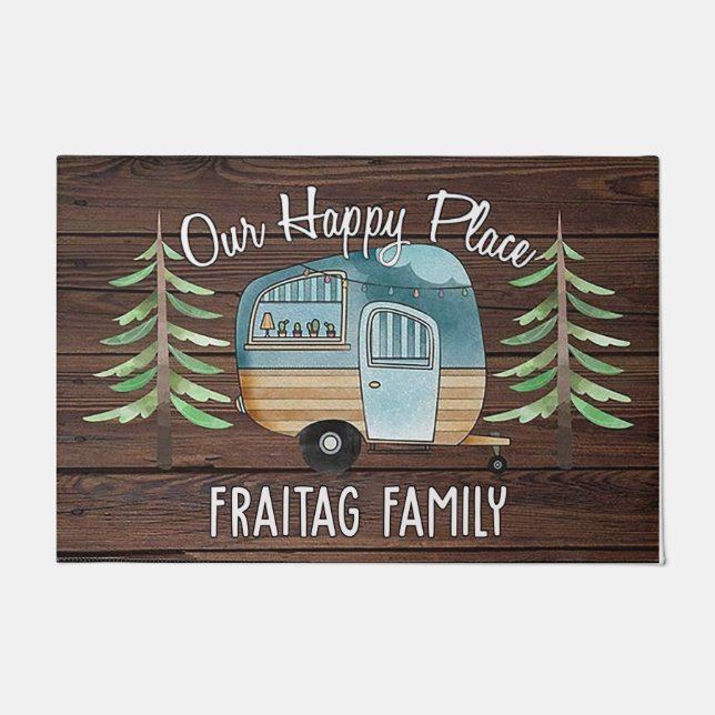 Tapete Camping Mat, Feliz Camper Family Rug (Frente)