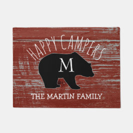 Tapete Campistas felizes Monogrammed de madeira do urso |