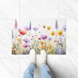 Tapete Campo de flores silvestres em aquarela