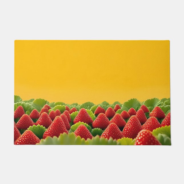 Tapete Campo de Morango Vermelho Vibrante (Frente)